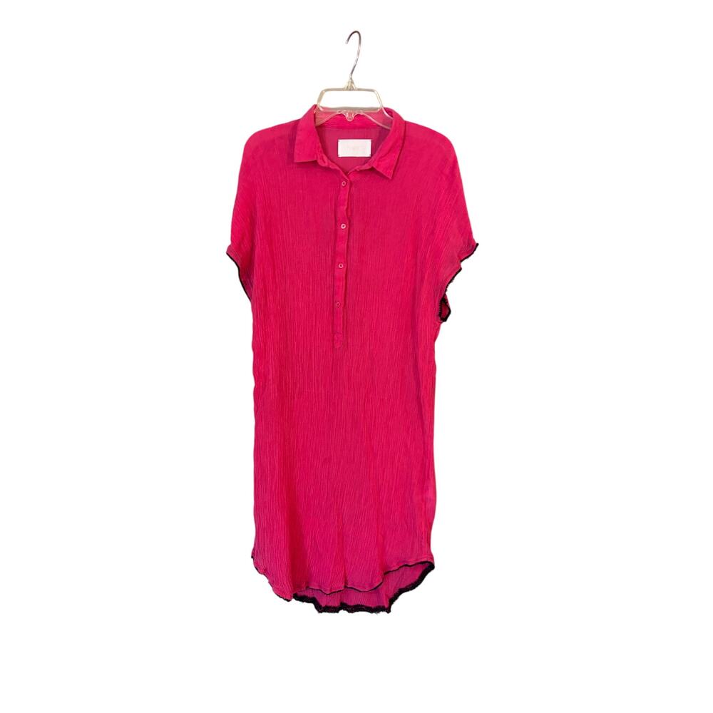 Zadig & Voltaire Womens Size Medium Fuschia Pink Regale Crepon Tunic Dress - Picture 2 of 11